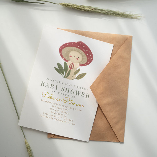 Little mushroom Baby Shower Invitation