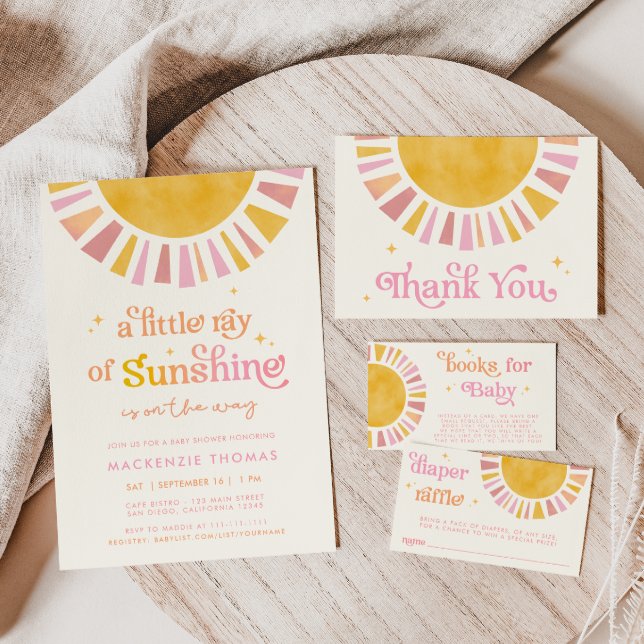 Little Ray of Sunshine Baby Shower Paper Plates