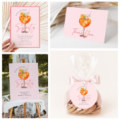 Elegant Blush Pink Aperol Spritz Bridal Shower Sugar Cookie