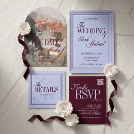 Luxury Periwinkle and Plum Formal Wedding Suite