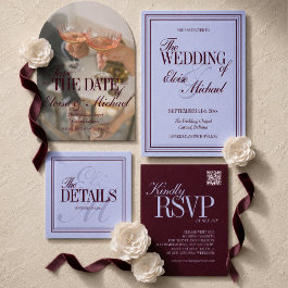 Luxury Periwinkle and Plum Formal Wedding Suite