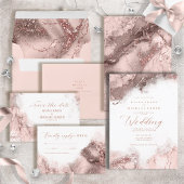 Marble Glitter Wedding Website Rose Gold ID644