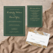 Marble Green and Gold Wedding Envelope (Personalise this independent creator's collection.)