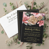 Marsala Black Floral Wedding Invitation Envelope (Personalise this independent creator's collection.)