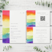 Minimal Bold Colorful Pride Rainbow Couples Shower Invitation (Personalise this independent creator's collection.)