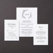 Minimal Leaf | Dark Gray Save the Date Invitation Postcard (Personalise this independent creator's collection.)