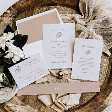 Minimalist Horseshoes | Letterpress Wedding