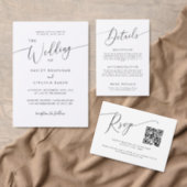 Minimal Wedding Details  Enclosure Card (Personalise this independent creator's collection.)