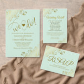 We Still Do Mint Green & Gold Wedding Vow Renewal Invitation (Personalise this independent creator's collection.)