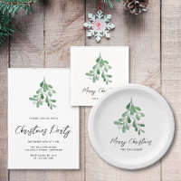 Watercolor Mistletoe Wreath Personalized Kitchen Towels