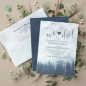 Misty Blue Pine Forest Rustic Outdoors Wedding Invitation (Personalise this independent creator's collection.)