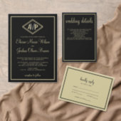 modern monogram geometric wedding invitations (Personalise this independent creator's collection.)