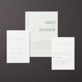 MINIMAL MODERN BLACK AND WHITE TYPOGRAPHY WEDDING INVITATION (Personalise this independent creator's collection.)