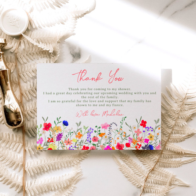 Wildflower Invitations With Envelopes (20 Count) - Floral Boho Garden Theme  For Bridal Shower, 1st Birthday, Adult Birthday, Brunch or Baby Shower