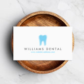 Modern Dentist Tooth Logo on Aqua Blue Business Card