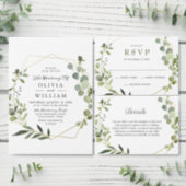 Modern Eucalyptus Geometric Frame Bridal Shower Invitation (Personalise this independent creator's collection.)