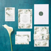 Gold Geometric Eucalyptus Elegant Greenery Moss Invitation (Personalise this independent creator's collection.)