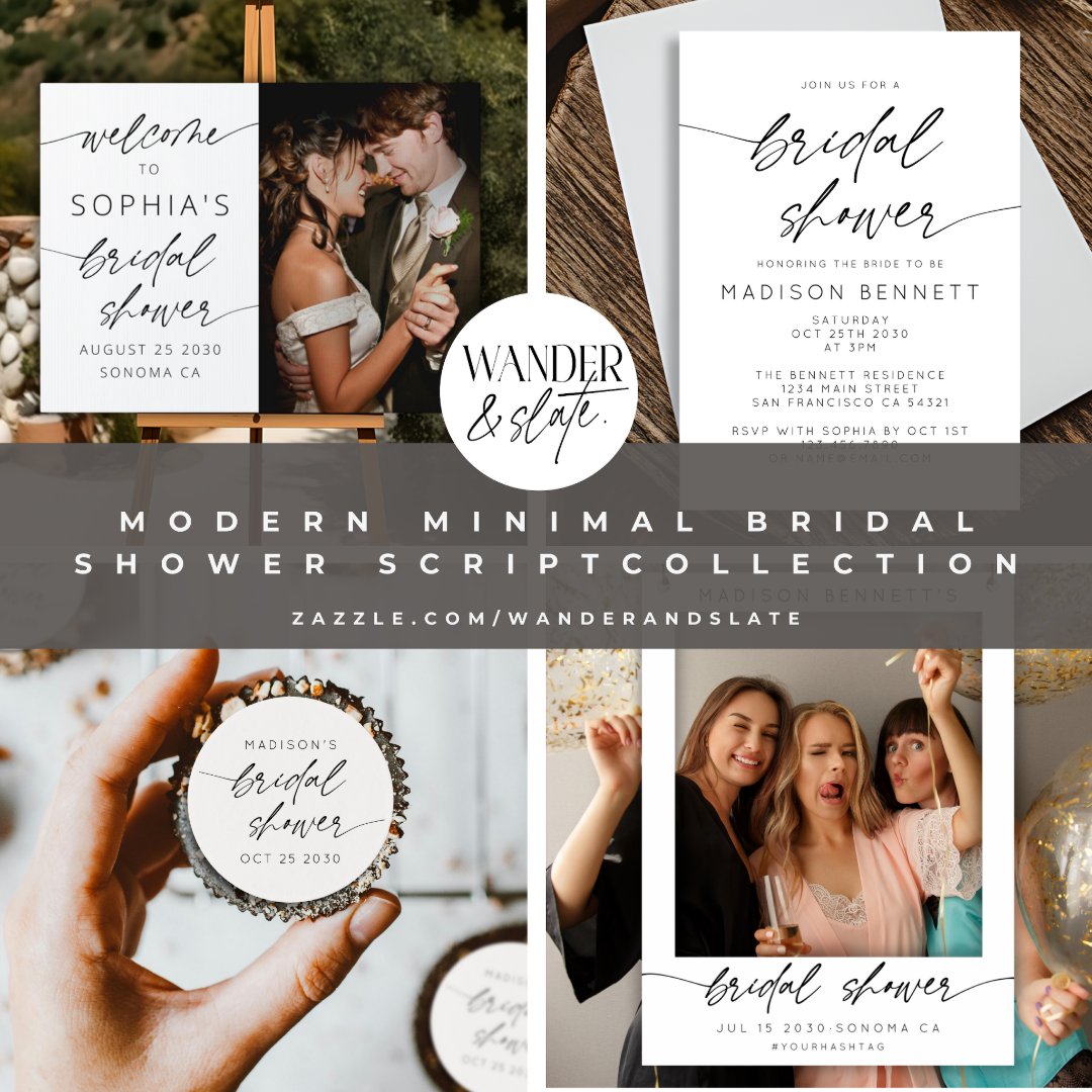 Modern Bridal Shower Photo Booth Selfie Prop Frame Foam Board | Zazzle
