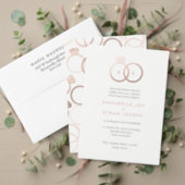 Modern Rose Gold Rings Blush Wedding All In One In All In One Invitation (Personalise this independent creator's collection.)