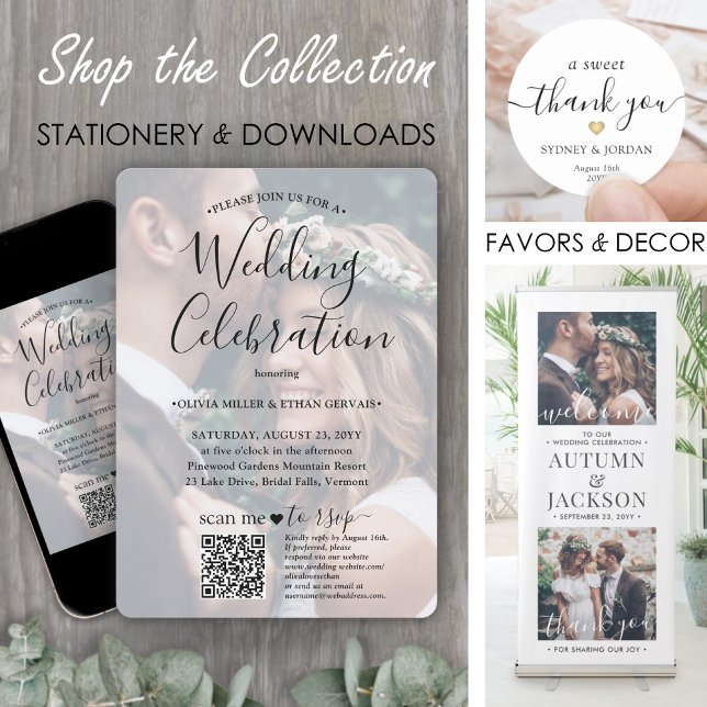 Happily Ever After 3 Photo Wedding Welcome Script Poster | Zazzle