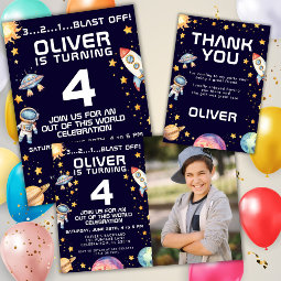 Boy Modern Space Rocket Ship Birthday Party Edible Frosting Rounds | Zazzle