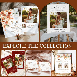 Modern Terracotta Floral Graduation Collection