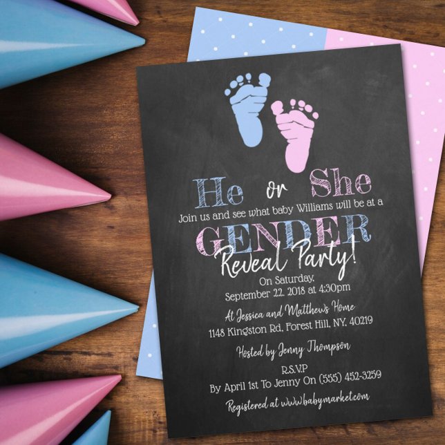 Modern Typography Gender Reveal Party! Baby Shower Envelope