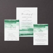 Modern Watercolor Coordinate | Green Horizontal Save The Date (Personalise this independent creator's collection.)