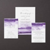 Modern Watercolor | Purple Folded Wedding Place Card (Personalise this independent creator's collection.)