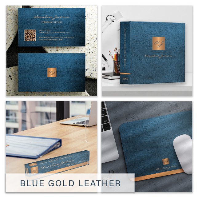 Elegant blue leather gold custom logo luxury 3 ring binder | Zazzle Elegant blue leather gold custom logo luxury 3 ring binder | Zazzle