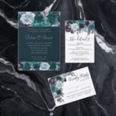 Moody Boho | Teal Turquoise Dark Floral Entree Postcard (Personalise this independent creator's collection.)