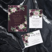 Moody Passions | Dramatic Purple Wine Rose Frame Invitation (Personalise this independent creator's collection.)