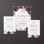 Moody Purple Blooms Formal Wedding Invitation (Personalise this independent creator's collection.)