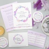 Boho feather beads purple mother to be blessing sash