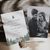 Pine Tree Mountain Forest Mountain Wedding Invitation