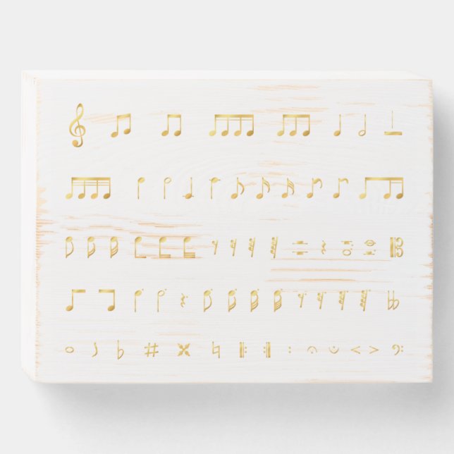 Collection Music al Notes Wooden Box Sign (Front Horizontal)