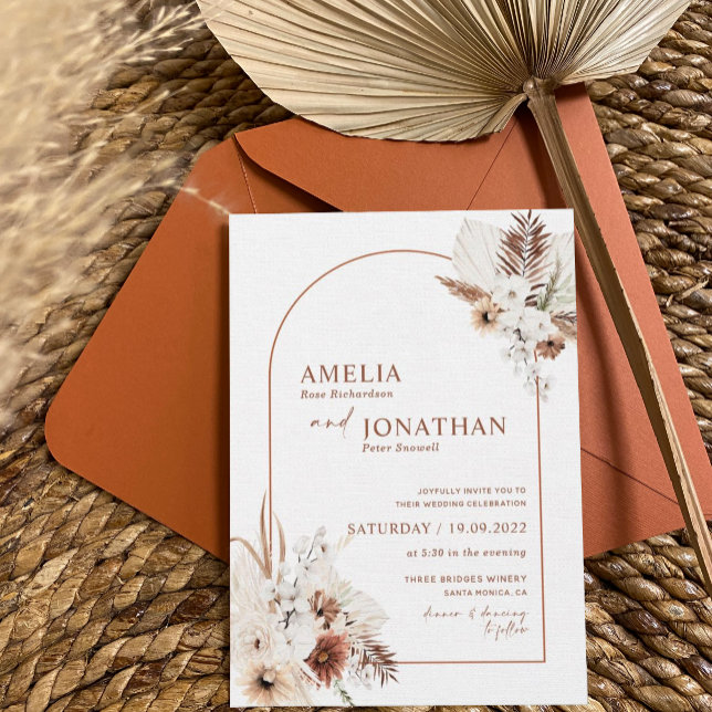 Terra Cotta Watercolor A7 5x7 Wedding Invitation Envelope