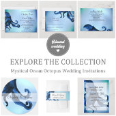 Mystical Ocean Octopus Wedding save the dates Announcement Postcard