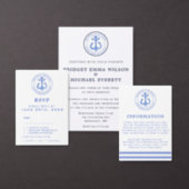 Blue Nautical Anchor | Wedding Website Information Enclosure Card (Personalise this independent creator's collection.)