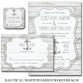 Nautical Whitewashed Wood Beach Wedding Collection Enclosure Card