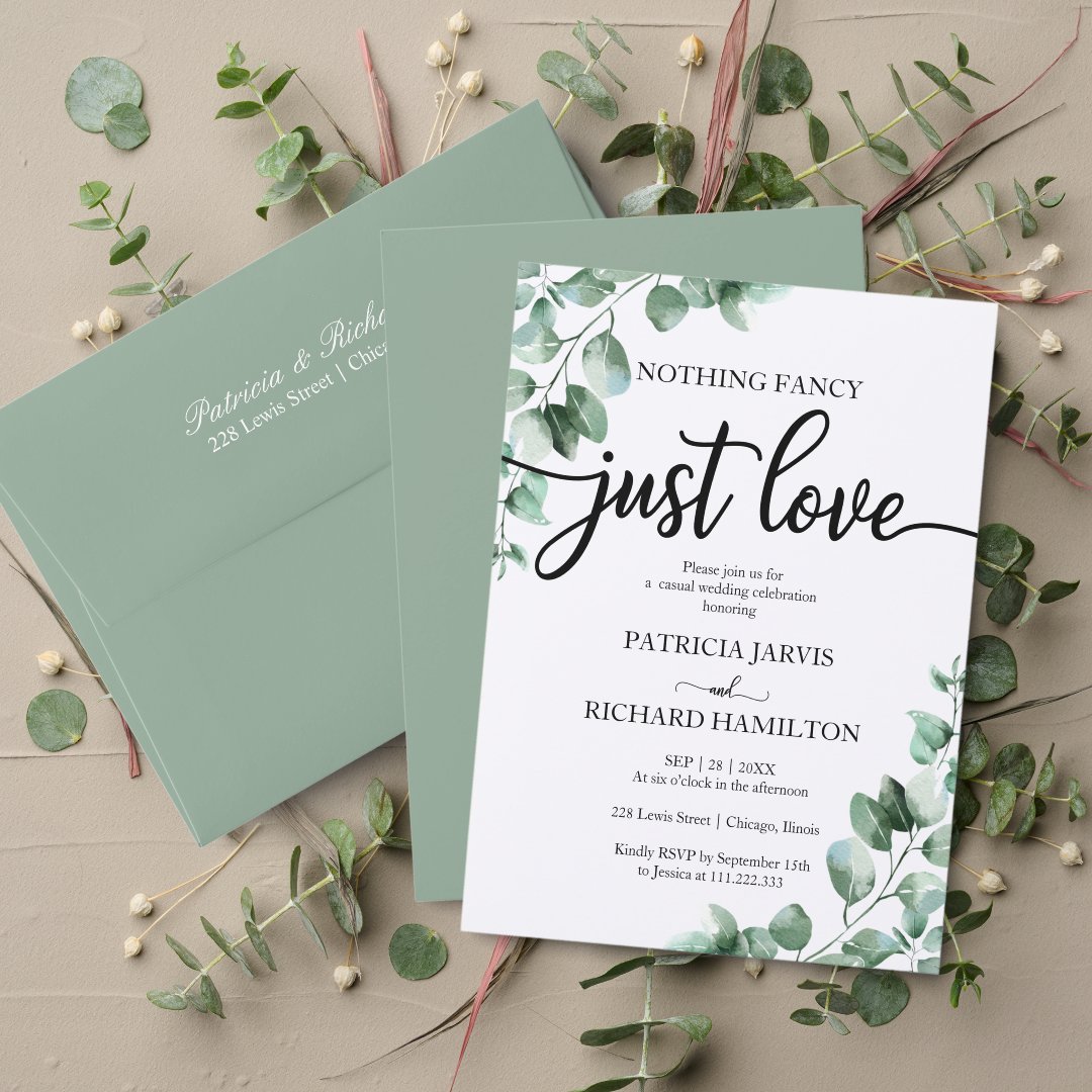 Nothing Fancy Just Love Wedding Invitations