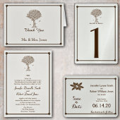 Oak Tree Sketch Wedding Invitation