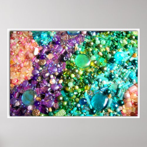 Collection of Colorful Beads Poster