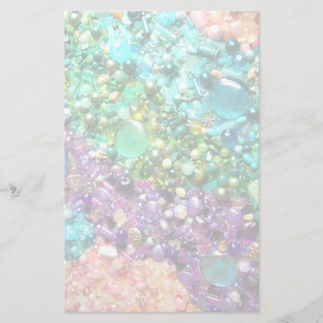 Collection of Colorful Beads Stationery (Front)