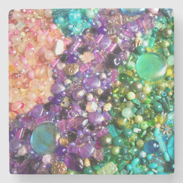 Collection of Colorful Beads Stone Coaster (Front)