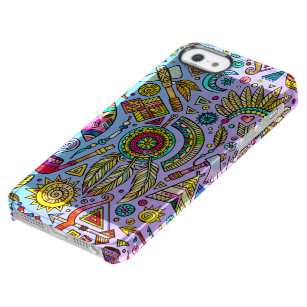 Collection Of Colorful Tribal Symbols Clear iPhone SE/5/5s Case
