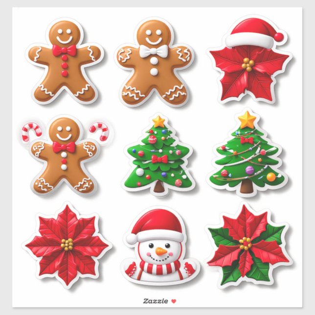 Collection of Festive Christmas Icons Sticker (Sheet)