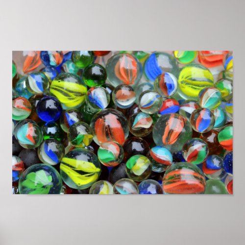 Collection of Glass Marbles Poster