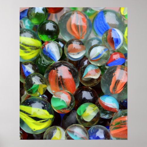 Collection of Glass Marbles Poster