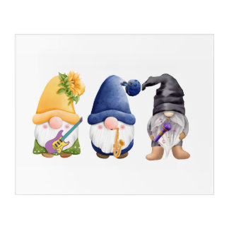 Collection of Gnomes forming a band Acrylic Print